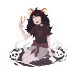  2018 aradia_megido dead_aradia fullres hilaletto kneeling skulls solo starter_outfit transparent 