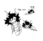 2025 art_dump fullres gamzee_makara grayscale grubs language:korean lineart monochrome sketch solo text tiniming66
