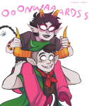  2015 carrying crabs dancestors dream_ghost freckles fullres ikimaru meenah_peixes pirate_pupa_pan sitting starter_outfit tavros_nitram text 