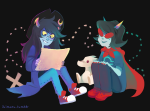  2017 dragon_cape freckles fullres_export_attempted hat ikimaru pir8_coat pyralspite_scalemate scalemates scourge_sisters shipping sitting terezi_pyrope vriska_serket 
