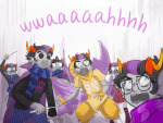  2017 comic crossdressing dream_ghost empiricist's_wand eridan_ampora fullres glasses_added godtier hope_aspect jaggy_lines march_eridan multiple_personas prince salihombox shades_of_aquarius starter_outfit text wizard_hat 