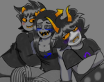 2024 arms_crossed blush equius_zahhak fullres gamzee_makara high_horse karkat_vantas multishipping redrom shipping skyzahhak starter_outfit strongmad