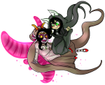  dogtier feferi_peixes godtier horrorcuties jade_harley life_aspect midair non_canon_design pride redrom shipping space_aspect witch 