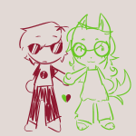  2026 blush casual dave_strider dogtail dogtier fashion fullres heart holding_hands jade_harley lineart plaguedcanid red_baseball_tee redrom shipping sketch spacetime theme_coloring 