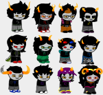  2016 alternate_hair alternians aradia_megido au bloodswap cat_hat crown equius_zahhak eridan_ampora fashion feferi_peixes fullres gamzee_makara glasses_added kanaya_maryam karkat_vantas nepeta_leijon no_glasses saeronovace sollux_captor sprite_mode tavros_nitram terezi_pyrope vriska_serket web 
