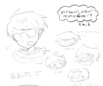 2025 beta_kids dave_strider fullres godtier grayscale jade_harley john_egbert knight language:japanese monochrome ohmynyah rose_lalonde sketch text time_aspect