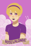 2012 alexia banner casual fullres headshot knitting_needles rose_lalonde solo text yarn
