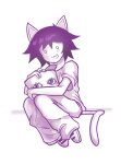  2026 animal_ears fanfic_art fankid fullres highlight_color kiki_fukuoka monochrome sburb.exe sitting solo starter_outfit strifeup 