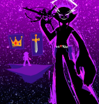  2024 crown fullres ghostopal godhead_successor gun jaggy_lines multiple_personas psycholonials silhouette stars sword z zhen 