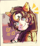 2024 dammek's_hoodie fake_horns fullres gochistica headshot high_angle hiveswap joey_claire solo