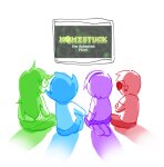  2025 arms_crossed back_angle beta_kids dave_strider fullres image_manipulation jade_harley john_egbert kneeling monochrome rose_lalonde sitting text tiniming66 