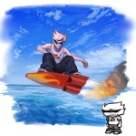  2015toyotacorolla 2025 clouds crying dirk_strider fullres midair ocean rocket_board starter_outfit 