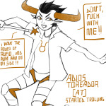 2025 artificial_limb fullres grayscale ham0naa highlight_color monochrome robolegs solo starter_outfit tavros_nitram text wand word_balloon