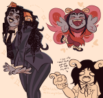  2025 aradia_megido blush chibi fashion formal fullres godtier heart jaggy_lines maid mrusheronhiswaytotown skulls solo suit text time_aspect 