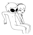  2026 arm_around_shoulder dave_strider dersecest fullres grayscale incest lineart monochrome no_shirt nsfw_source nudity rose_lalonde sitting thenebularts 