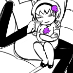  2025 age_discrepancy arms_crossed first_lalondecest fullres grayscale head_out_of_frame highlight_color incest iwihobid lineart mom monochrome profile redrom rose_lalonde shipping sitting squiddles starter_outfit 