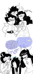  2018 amisia_erdehn bana blood comic freckles fullres galekh_xigisi grayscale highlight_color hiveswap monochrome nihkee_moolah starter_outfit sweat tagora_gorjek text word_balloon 