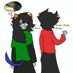  2025 animated back_angle dancestors dream_ghost fullres image_manipulation kankri_vantas meulin_leijon meulin_rouge redrom shipping starter_outfit text thought_balloon weezerfanatic 