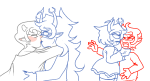  2025 6lah8lah aranea_serket blackrom casual dancestors dorkschreiter dream_ghost fullres jaggy_lines kankri_vantas karkat_vantas kiss lineart monochrome profile redrom serkets shipping starter_outfit sweat vantases vriska_serket vriskat 
