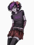  2025 5weetmeat alternate_hair blush body_modification casual crossdressing eridan_ampora fashion fullres gills solo 