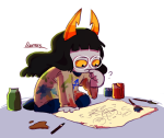  2017 ? amisia_erdehn blood dagmars fullres hiveswap illustrating kneeling solo starter_outfit 