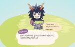  2026 animal_crossing crossover emoticon fullres gamzee_makara solo sopor_pie sopor_slime starter_outfit text tiniming66 