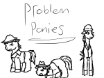  ace_dick crossover grayscale my_little_pony pickle_inspector ponified problem_sleuth problem_sleuth_(adventure) team_sleuth 