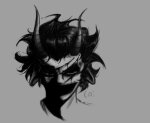  2026 blood emoticon fullres gamzee_makara grayscale headshot ilovevamola monochrome scars solo 