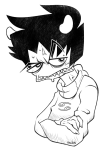  2025 arms_crossed fullres grayscale karkat_vantas poinko solo starter_outfit sweat 
