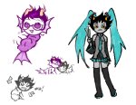 2026 art_dump blush cosplay crossover eridan_ampora food fullres grubs hatsune_miku karkat_vantas kraki_clown lineart smiling_eridan vocaloid