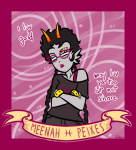  2015 arms_crossed banner blush body_modification dancestors dream_ghost fullres meenah_peixes robictheescapist solo starter_outfit text valentinestuck zodiac_symbol 