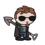 2024 applejuicenjoyer crossover facial_hair flag fullres postal soil_perturber solo sprite_mode weapon