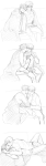  2012 blush broken_source comic couch dave_strider fullres gaming grayscale hammertime head_on_shoulder holding_hands john_egbert kelaruj kiss lying monochrome no_glasses nsfw_source profile red_baseball_tee redrom shipping sitting sketch starter_outfit 