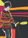  animated crappy-drawings humanized karkat_vantas limited_palette solo word_balloon 
