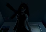  2026 eyepatch fullres homestar_runner image_manipulation low_angle monochrome nictelsm solo starter_outfit vriska_serket 