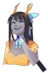  2019 alternate_hair deletethestars fashion fullres knife meme no_glasses parody solo vriska_serket 