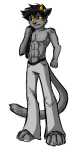  2012 animalstuck anthro ass-pen barefoot body_modification fullres karkat_vantas melancholysanctuary musclestuck no_shirt solo zodiac_symbol 