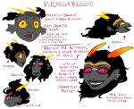  2019 alternate_hair bloodswap body_modification doggirlsondrugs equius_zahhak eridan_ampora feferi_peixes fullres jaggy_lines kanaya_maryam no_glasses profile text 