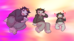  2023 ? barefoot chubstuck fullres karkat_vantas lying multiple_personas obscenicon plushie rule63 sitting size_difference starter_outfit transtuck troll_tail 