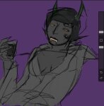 2026 alcohol art_program_in_frame beverage fashion fullres grayscale highlight_color kanaya_maryam knowielle monochrome sketch solo