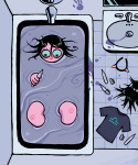  2025 bathing bathtub cosplay fake_horns fullres high_angle nudity parody scrims sharpie_bath zodiac_symbol 
