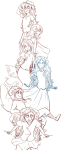  2011 ancestors aradia_megido aradiabot aradiasprite dead_aradia fedora fullres godtier hat lineart maid megidos monochrome multiple_personas spazzimuffin sprite starter_outfit the_handmaid time_aspect young_handmaid 