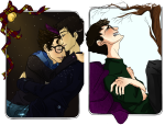  arms_crossed crying eridan_ampora erisol fanfic_art freedomconvicted hug humanized profile redrom sadstuck shipping smiling_eridan sollux_captor the_other_side_of_the_heart winter 
