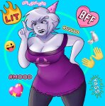  2026 chubstuck fire foxy_kittyknit_dress fullres heart image_manipulation roxy_lalonde skyzahhak solo text wizard_hat 