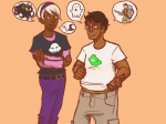  crossover ghostbusters grimdorks horrorterrors john_egbert mustachioedoctopus rose_lalonde shipping starter_outfit word_balloon 