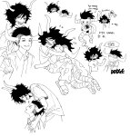 2025 ? art_dump artificial_limb bucket fullres gamzee_makara grayscale language:korean lineart monochrome pbj redrom robolegs rubber_horn shipping sketch sleeping starter_outfit sweat tavros_nitram text tiniming66 word_balloon