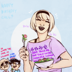  dave_strider ectobiolodaddy food happy_birthday_message john_egbert laughing_alone_with_salad meme rose_lalonde 