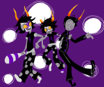  2011 50sstuck alternate_hair arm_in_arm au blood calamityjane deuce_clubs fashion fullres gamzee_makara multiple_personas scars sober_gamzee solo starter_outfit trollcops 