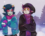  2015 arms_crossed fashion freckles fullres ikimaru karkat_vantas seeing_terezi terezi_pyrope winter 