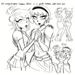  2025 art_dump blush body_modification broconwhore fashion fullres grayscale heart holding_hands lalondecest lineart monochrome redrom rose_lalonde roxy_lalonde shipping sketch starter_outfit text wizardship 